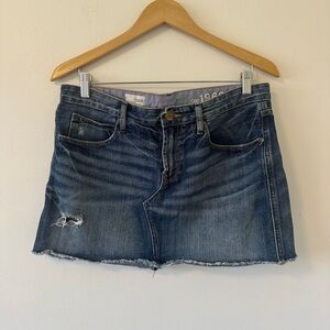 Gap Vintage Women's Cotton Denim Distressed Mini Skirt With Raw Hem | Size 6